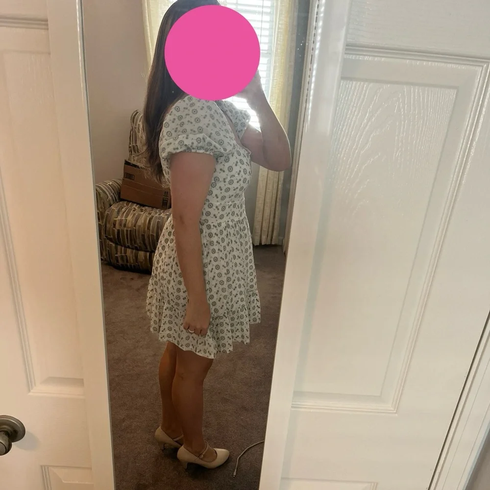 Altar'd State White and Green Eyelet Dress - Picture 3 of 8